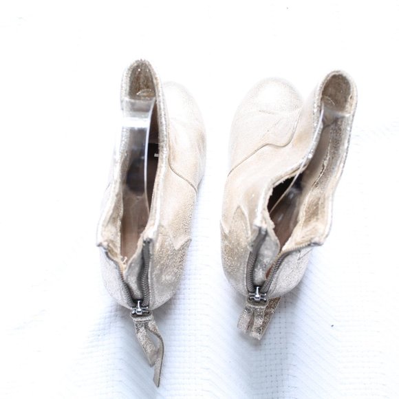 Report Martin Gold Metallic Leather Ankle Boots 8 - Picture 14 of 16